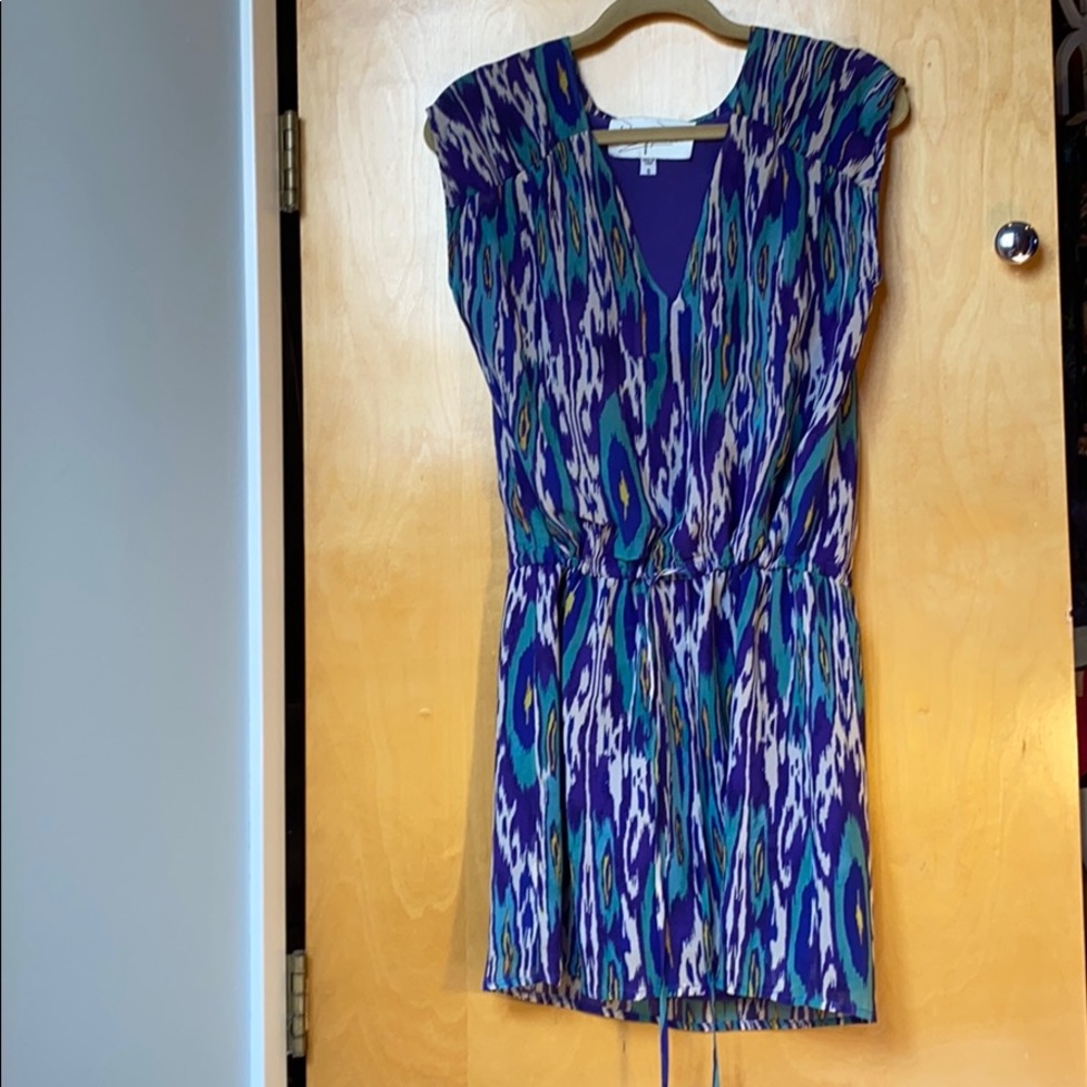 Vibrant summer silk dress with slip